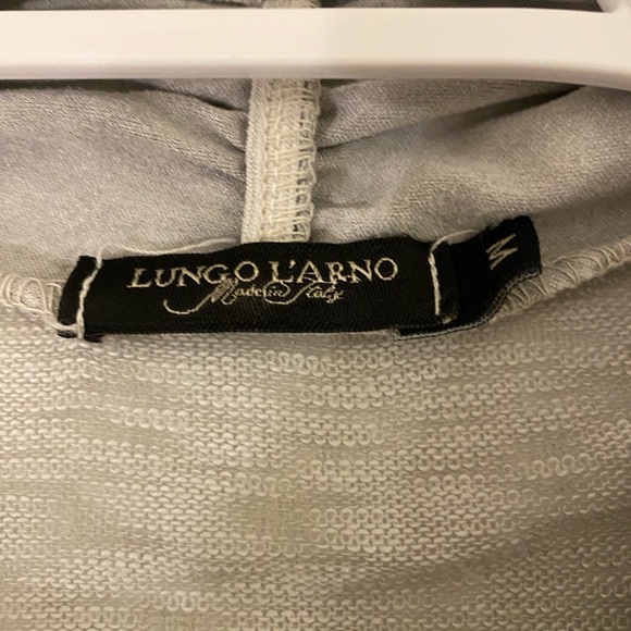 Lungo L'Arno Cardigan Gray Suede front Made in Italy - Picture 5 of 5